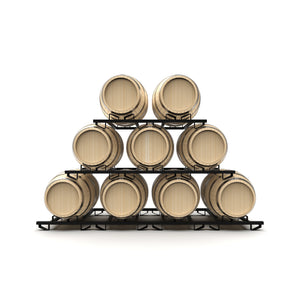 BarrelHive® Pyramid Wine Barrel Rack, Powder Coated Steel (2-Barrel)